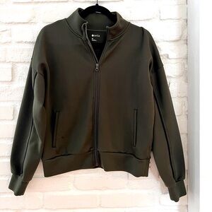 Zella dark green zip up track jacket